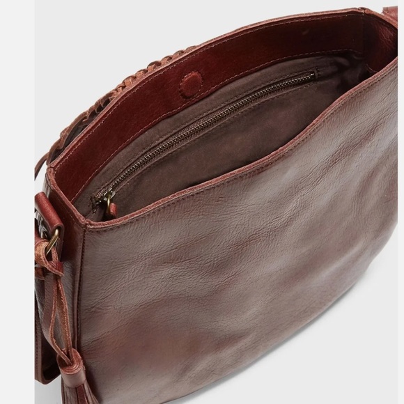 Lucky Brand woven braid brown leather shoulder bag. - Picture 2 of 12